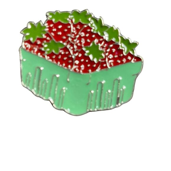 Strawberry Pint Lapel Pin Food Fruit Badge Brooch Accessories Jewelry - Picture 1 of 11